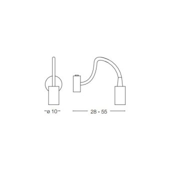 Aplica de perete FOCUS-1 AP1 097190 Ideal Lux, LED 3W, 200lm, negru - 1