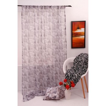 Perdea City Home Textiles, 140x245cm, cu rejansa, gri