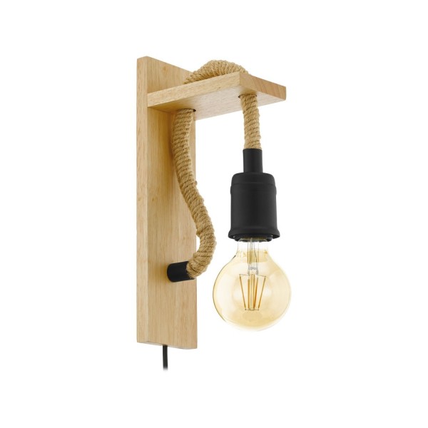 Aplica vintage RAMPSIDE 43197 Eglo, negru-maro - 1