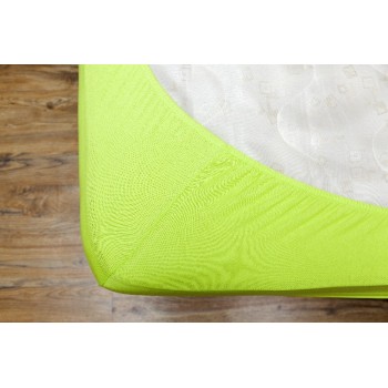 Cearceaf de pat cu elastic Mendola bedding, bumbac 100%, 90x200cm, verde - 1
