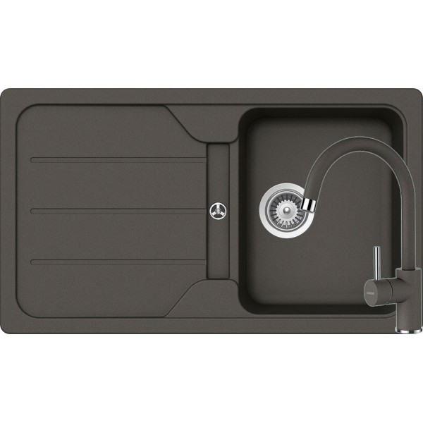 Set Chiuveta Formhaus D-100 860 x 500 mm si Baterie Plutos Asphalt Schock Cristalite - 1