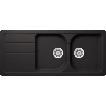 Set Chiuveta Formhaus D-200 1160 x 500 mm si Baterie Plutos Nero Schock Cristalite - 1