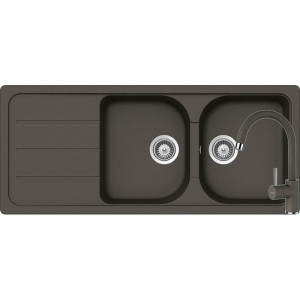 Set Chiuveta Formhaus D-200 1160 x 500 mm si Baterie Plutos Asphalt Schock Cristalite - 1