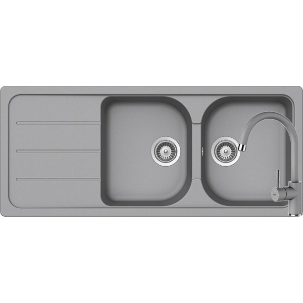 Set Chiuveta Formhaus D-200 1160 x 500 mm si Baterie Plutos Croma Schock Cristalite - 1