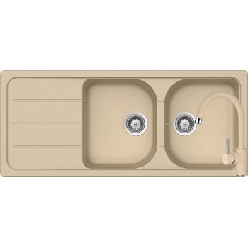 Set Chiuveta Formhaus D-200 1160 x 500 mm si Baterie Plutos Moonstone Schock Cristalite - 1