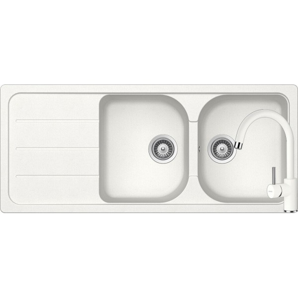 Set Chiuveta Formhaus D-200 1160 x 500 mm si Baterie Plutos Alpina Schock Cristalite - 1