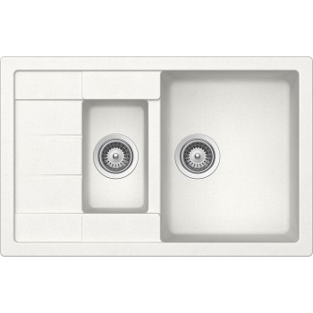 Set Chiuveta Manhattan D-150S 780 x 500 mm si Baterie Plutos Alpina Schock Cristalite - 1