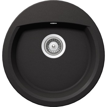 Set Chiuveta Manhattan R-100 470 x 490 mm si Baterie Plutos Nero Schock Cristalite - 1