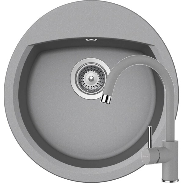 Set Chiuveta Manhattan R-100 470 x 490 mm si Baterie Plutos Croma Schock Cristalite - 1