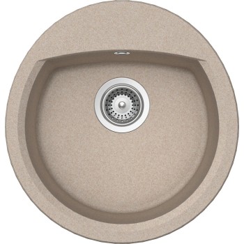 Set Chiuveta Manhattan R-100 470 x 490 mm si Baterie Plutos Sabbia Schock Cristalite - 1