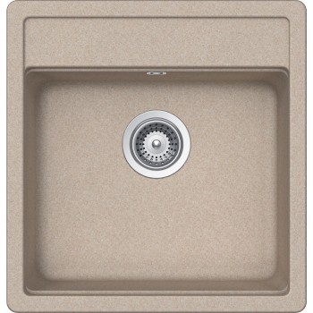 Set Chiuveta Nemo N-100S 490 x 510 mm si Baterie Plutos Sabbia Schock Cristalite - 1
