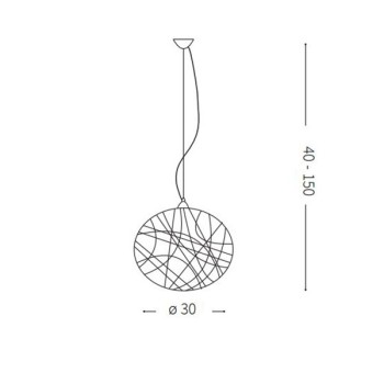 Pendul modern BASKET SP1 D30 096100 Ideal Lux, alb - 1