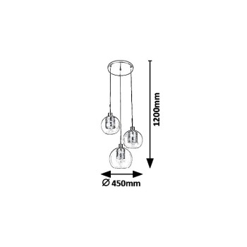Lustra moderna PHILANA 6496 Rabalux, E14, 3x60W, auriu - 1