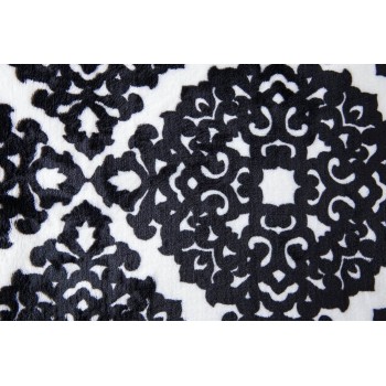 Patura decorativa flanela Mendola Home Textiles, 150x200cm, alb-negru - 1