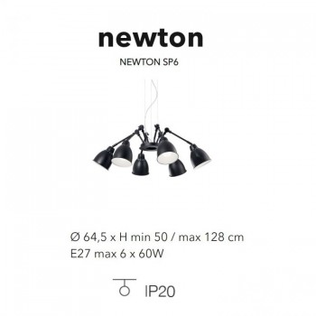 Lustra NEWTON SP6 174242 Ideal Lux, negru - 1