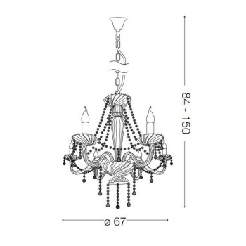 Candelabru AMADEUS SP6 168753 IDEAL LUX, transparent - 1