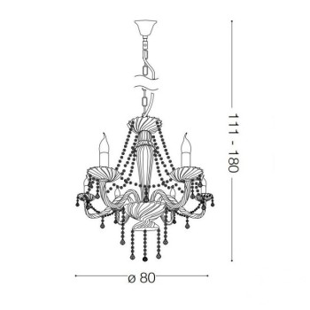 Candelabru AMADEUS SP8 168777 IDEAL LUX, transparent - 1