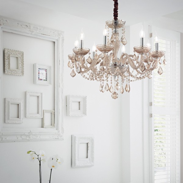Candelabru ROSE SP8 166889 IDEAL LUX, chihlimbar - 1