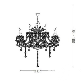 Candelabru NAPOLEON SP8 167244 IDEAL LUX, transparent - 1