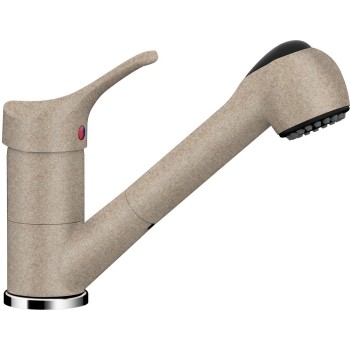 Baterie bucatarie cu dus extractibil SCHOCK LEVA Sabbia Cristalite - 1