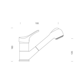 Baterie bucatarie cu dus extractibil SCHOCK LEVA Sabbia Cristalite - 1