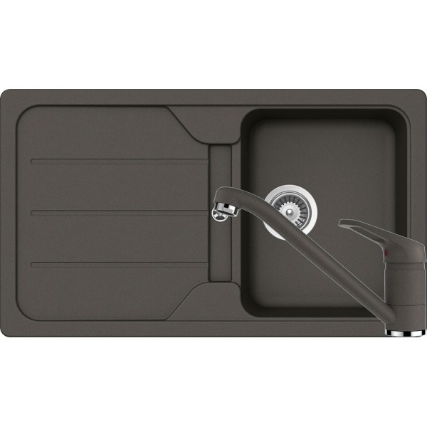 Set Chiuveta Formhaus D-100 860 x 500 mm si Baterie Schock Cosmo Asphalt Cristalite - 1