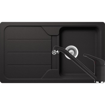 Set Chiuveta Formhaus D-100 860 x 500 mm si Baterie Schock Cosmo Nero Cristalite - 1