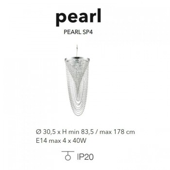 Lustra moderna cu cristale PEARL SP4 211541 Ideal Lux, crom - 1