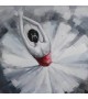 Tablou pictat manual Ballerina, dimensiunea 40x40cm