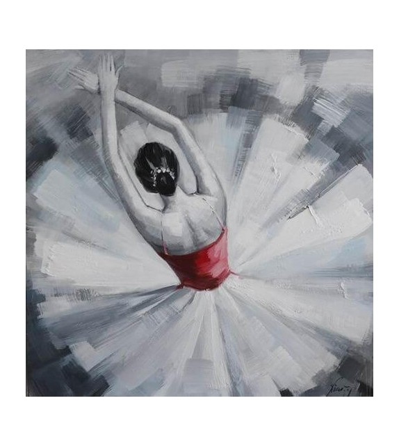 Tablou pictat manual Ballerina, dimensiunea 40x40cm