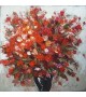 Tablou pictat manual Geranium rosu, dimensiunea 60x60cm
