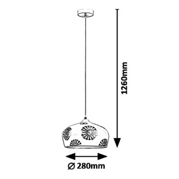 Pendul GINGER 6049 Rabalux, E14, 40W, alb-argintiu - 2