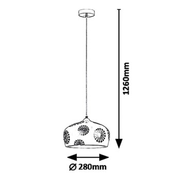 Pendul GINGER 6050 Rabalux, E14, 40W, alb-auriu - 1