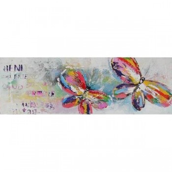 Tablou pictat manual Butterflies, dimensiunea 40x120cm - 2