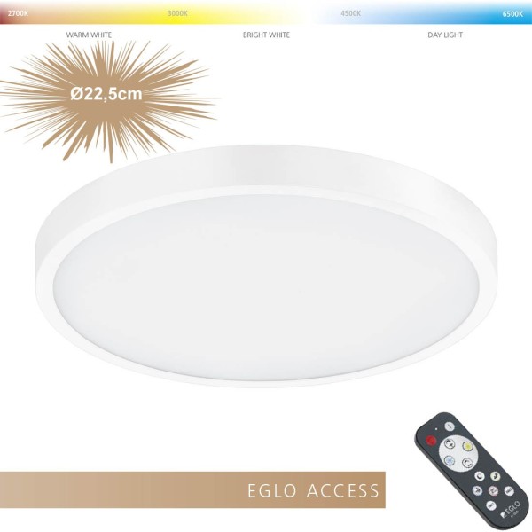 Plafoniera FUEVA A 98292 Eglo Acces, TW LED 14W, 2000lm, alb - 1