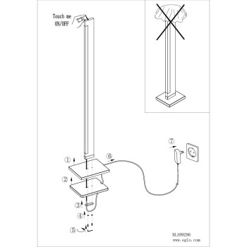 Lampadar modern CAMACHO 99296 Eglo, LED 22W, 2400lm, cu touch - 1