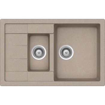 Set Schock Chiuveta Manhattan D-150S 780 x 500 mm si Baterie Plutos, Sabbia Cristalite - 1