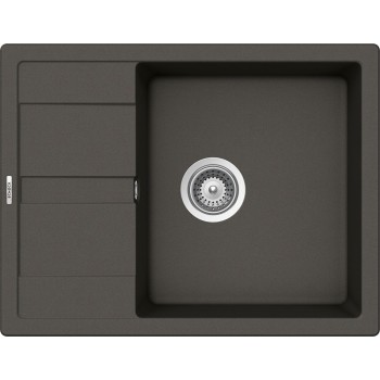 Set Schock Chiuveta Ronda D-100L 650 x 500 mm si Baterie Plutos, Asphalt Cristalite - 1