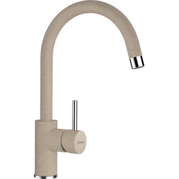 Set Schock Chiuveta Ronda D-100L 650 x 500 mm si Baterie Plutos, Sabbia Cristalite - 1
