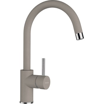 Set Schock Chiuveta Ronda D-100XL 780 x 500 mm si Baterie Plutos, Beton Cristalite - 1