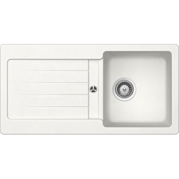 Set Schock Chiuveta Typos D-100S 860 x 435 mm si Baterie Plutos, Alpina Cristalite - 1
