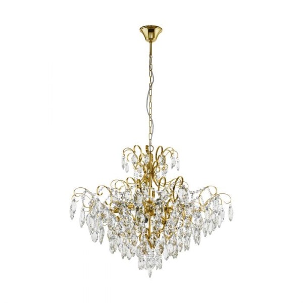 Candelabru cu cristale FENOULLET 39606 Eglo, E14 9X25W, alama - 1