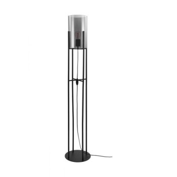 Lampadar GLASTONBURY 43142 EGLO, E27 60W, negru, sticla fumurie - 1