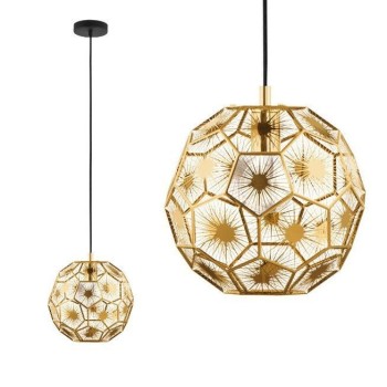 Pendul SKOURA 39754 EGLO, D30, E27 60W, negru-alama - 1