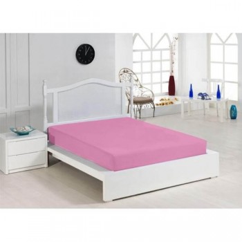 Cearceaf de pat cu elastic bumbac Mendola bedding, 100%, 180x200cm, roz - 1