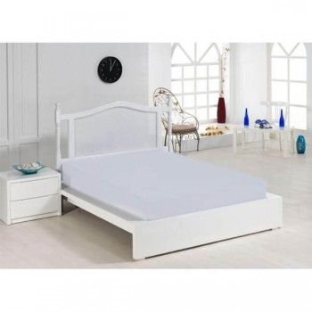 Cearceaf de pat cu elastic Mendola bedding, bumbac 100%, 140x200cm, gri - 1