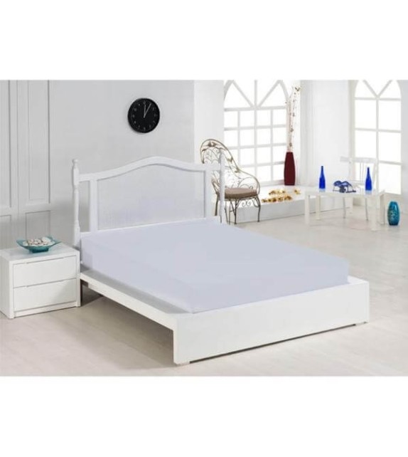 Cearceaf de pat cu elastic Mendola bedding, bumbac 100%, 140x200cm, gri - 1