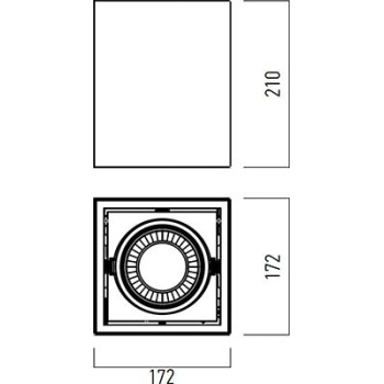 Spot aplicat orientabil XCODE SURFACE, L17.2, AR111/G53, 1x50W, alb - 1