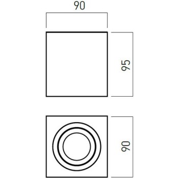 Spot aplicat orientabil XBRIX, L9, GU10 1x50W, alb - 1