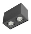 Spot aplicat orientabil XBRIX, L17, GU10 2x50W, negru